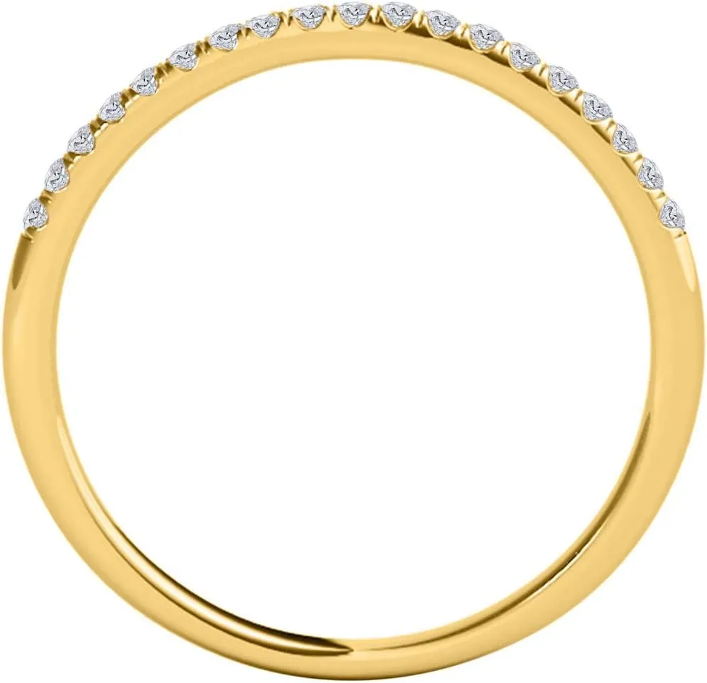 0.10 Carat Halo Round Diamond Antique Wedding Band Women | 10K Solid Gold
