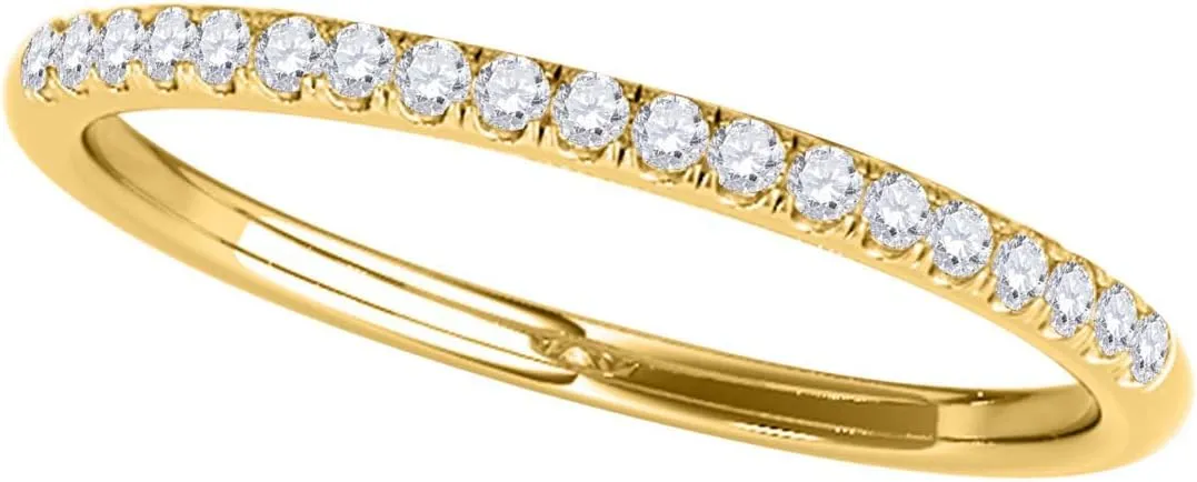 0.10 Carat Halo Round Diamond Antique Wedding Band Women | 10K Solid Gold