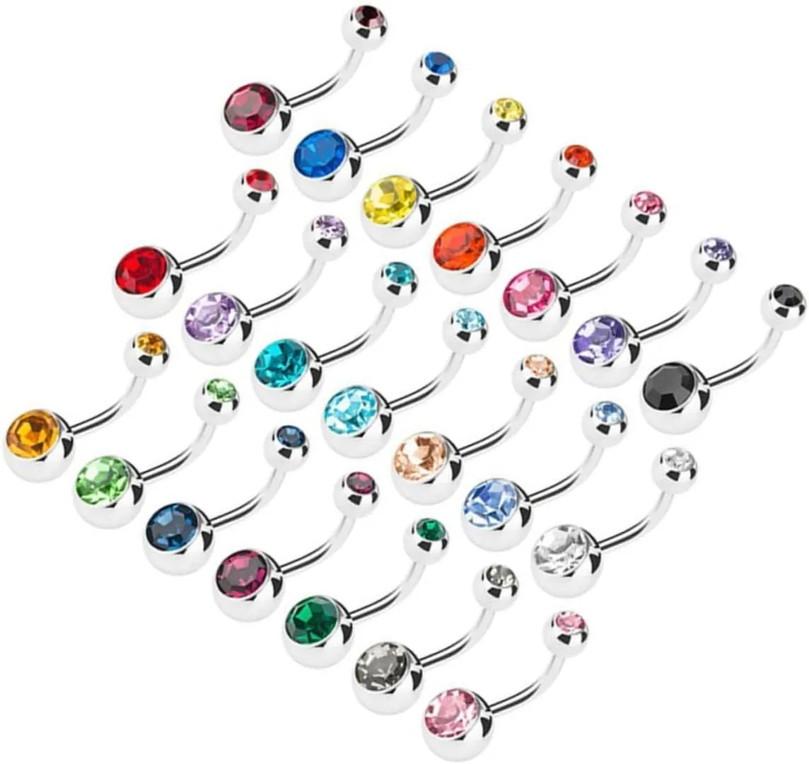 1 21pcs Navel Ring Short Navel Ornaments Piercing Navel Studs Decorative Navel Studs Body Piercing