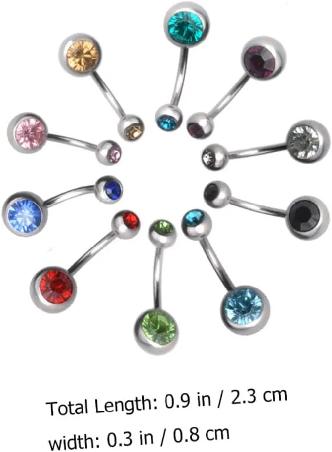 1 21pcs Navel Ring Short Navel Ornaments Piercing Navel Studs Decorative Navel Studs Body Piercing