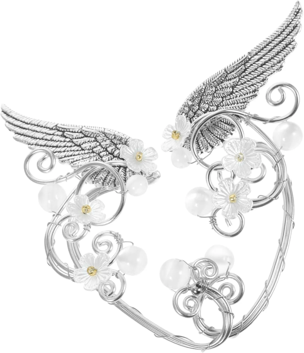 1 Pair Fairy Ear for Women No Piercing Earrings Imitation Pearl Accessories Unique Costume Jewelry for Festivals Parties and Everyday Wear