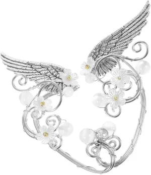 1 Pair Fairy Ear for Women No Piercing Earrings Imitation Pearl Accessories Unique Costume Jewelry for Festivals Parties and Everyday Wear
