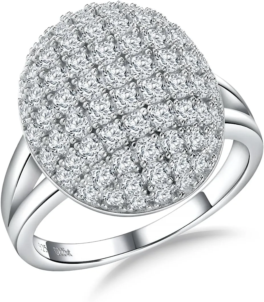 1.2-2.9 Carat Moissanite Rings for Women, D Color VVS Clarity Lab Grown Diamond Ring, 925 Sterling Silver Halo Ring Solitaire Gemstone Enagement Promise Rings, Heart/Princess/Round/Pear Shaped