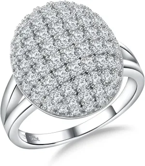 1.2-2.9 Carat Moissanite Rings for Women, D Color VVS Clarity Lab Grown Diamond Ring, 925 Sterling Silver Halo Ring Solitaire Gemstone Enagement Promise Rings, Heart/Princess/Round/Pear Shaped