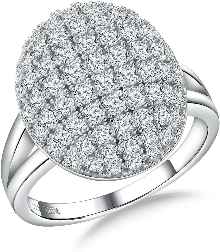 1.2-2.9 Carat Moissanite Rings for Women, D Color VVS Clarity Lab Grown Diamond Ring, 925 Sterling Silver Halo Ring Solitaire Gemstone Enagement Promise Rings, Heart/Princess/Round/Pear Shaped
