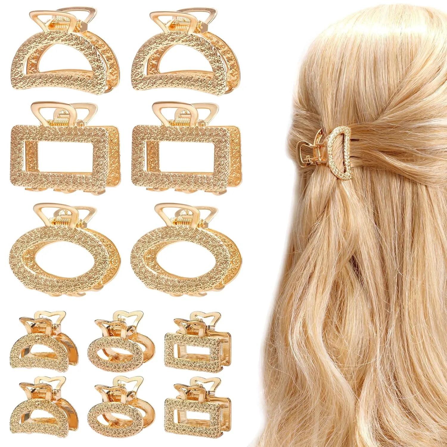 12 Pack Metals Mini Hair Clips for Women Mom Wife Daughter Girls Girlfriends,Medium Hair Claw Clips for Long Hair,Small Cute Gifts for Female with Thick Hair or Thin Hair