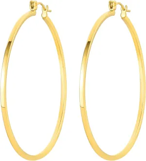 14K Gold Hoop Earrings for Women Stunning Oversized Gold Hoop Chunky Earrings for Women Elegant Thin Gold Hoops 50mm