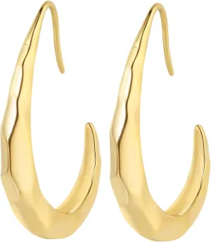14K Gold Hoop Earrings Twisted zipper Lightweight Earrings for Women Teen Girls