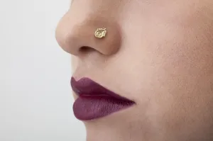 14k Gold Teardrop Nose Stud - Solid Gold Indian-Inspired Nose Pin, Lightweight Gold Nose Jewelry for Women, Real Gold Nose Ring, Delicate Gold Nose Piercing Jewelry
