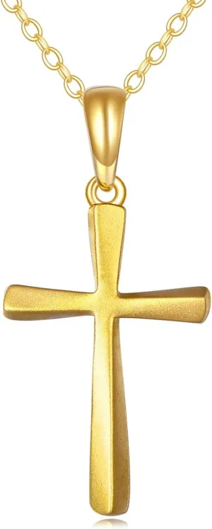 14K Solid Gold Cross/Hecate Necklace for Women Delicate Gold Tree of Life Cross Pendant Necklace Religious Jewelry Gifts for Girl Wife Mom