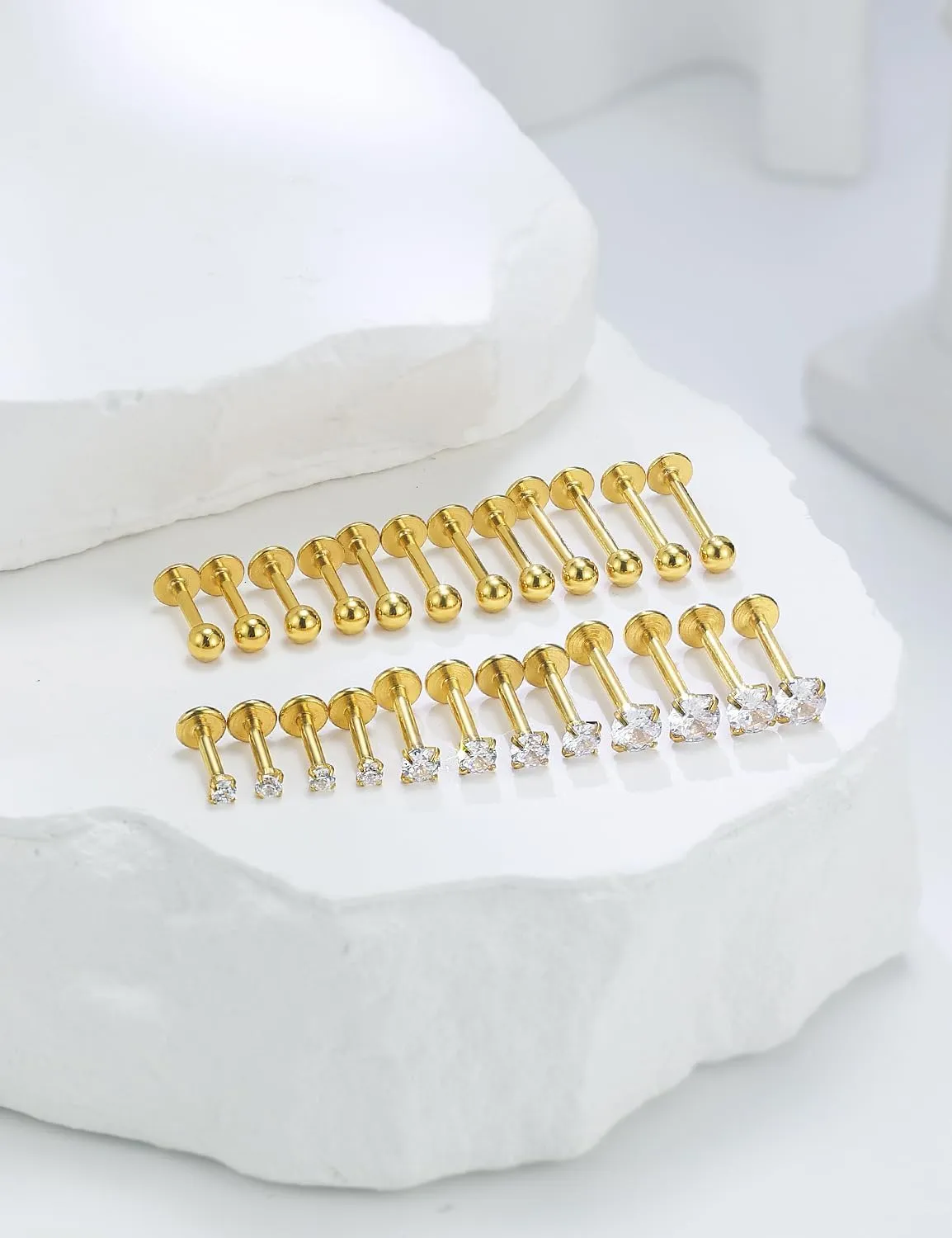 16G Lip Rings Labret Jewelry Monroe Lip Ring Medusa Snake Bite Piercing Jewelry Surgical Steel Conch Tragus Forward Helix Cartilage Earring Studs Piercing Jewelry for Women Silver Black Gold