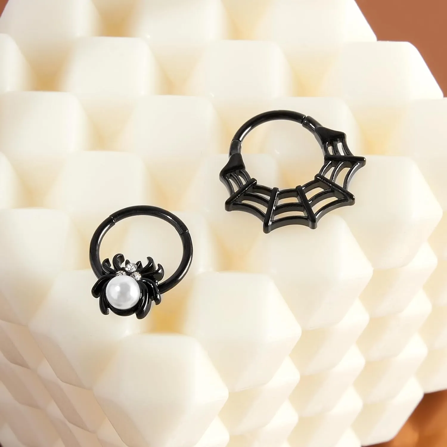 16G Spider Web Cartilage Earring Halloween Septum Rings Goth Punk Unique Earrings Ear Helix Piercing earrings Gothic Jewelry Costumes Accessories for Women Men
