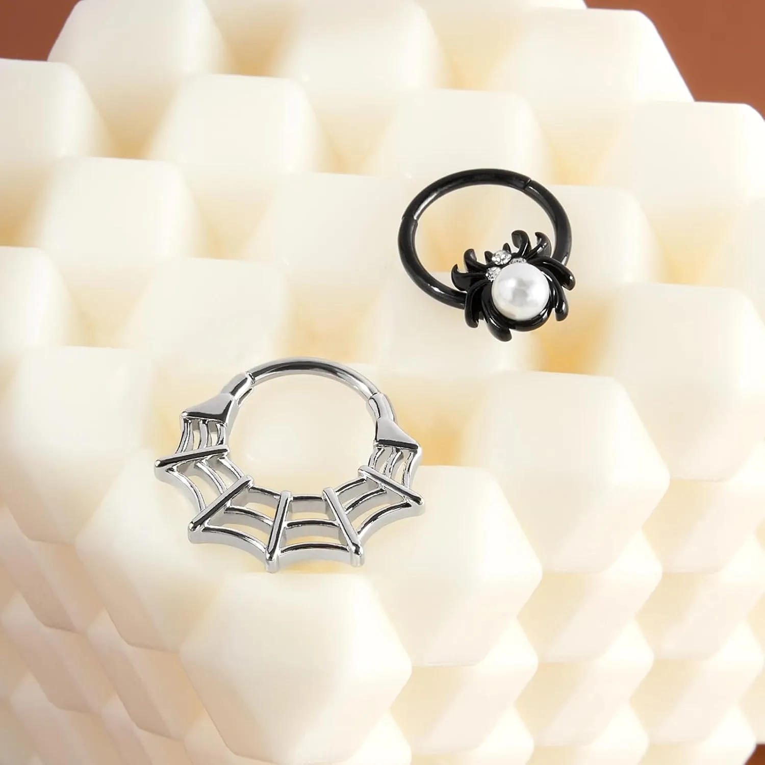 16G Spider Web Cartilage Earring Halloween Septum Rings Goth Punk Unique Earrings Ear Helix Piercing earrings Gothic Jewelry Costumes Accessories for Women Men