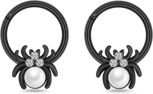 16G Spider Web Cartilage Earring Halloween Septum Rings Goth Punk Unique Earrings Ear Helix Piercing earrings Gothic Jewelry Costumes Accessories for Women Men