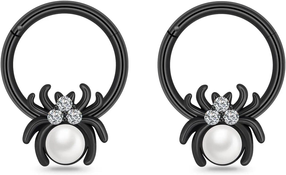 16G Spider Web Cartilage Earring Halloween Septum Rings Goth Punk Unique Earrings Ear Helix Piercing earrings Gothic Jewelry Costumes Accessories for Women Men
