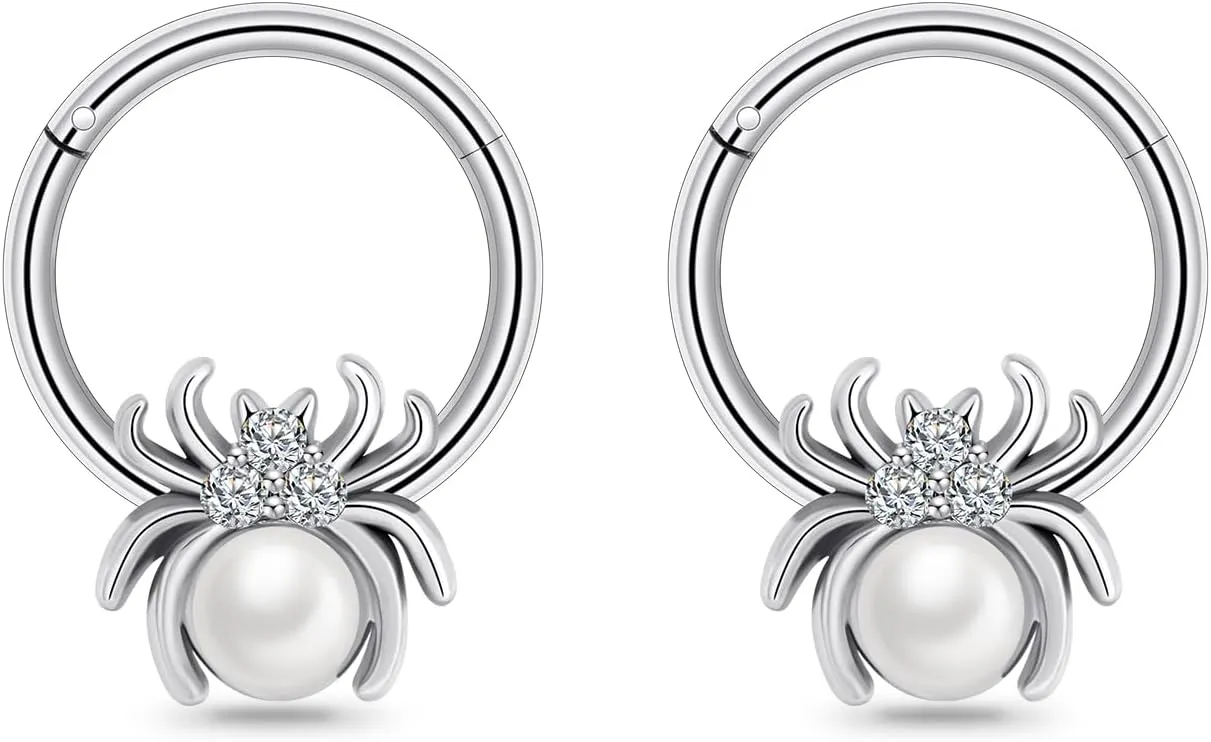 16G Spider Web Cartilage Earring Halloween Septum Rings Goth Punk Unique Earrings Ear Helix Piercing earrings Gothic Jewelry Costumes Accessories for Women Men