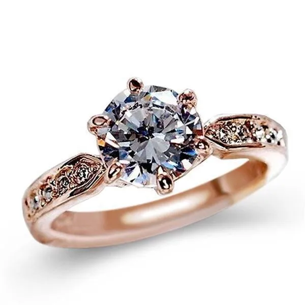 1.75ct Engagement Austrian Crystal Ring - Rose Gold / Silver Plated