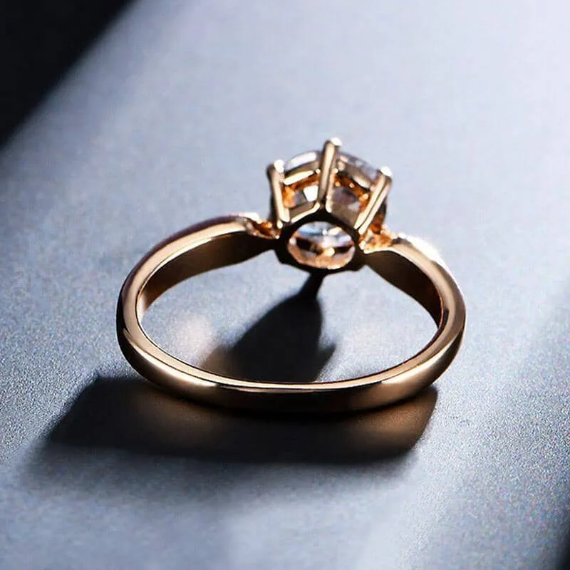 1.75ct Engagement Austrian Crystal Ring - Rose Gold / Silver Plated