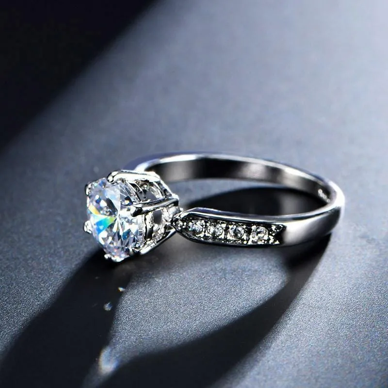 1.75ct Engagement Austrian Crystal Ring - Rose Gold / Silver Plated