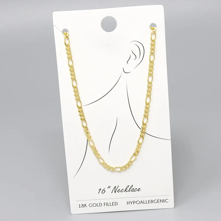 18K Gold Filled Figaro Chain Short Necklace