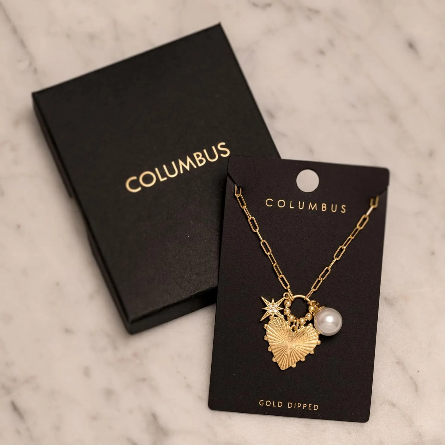 18K Gold Plated Charm Necklace - Cute Heart, Pearl, CZ, Bow, Coin, Star, MOP, Charms on Paperclip Chain - Stack Layer Gift Ideas for Women for Her