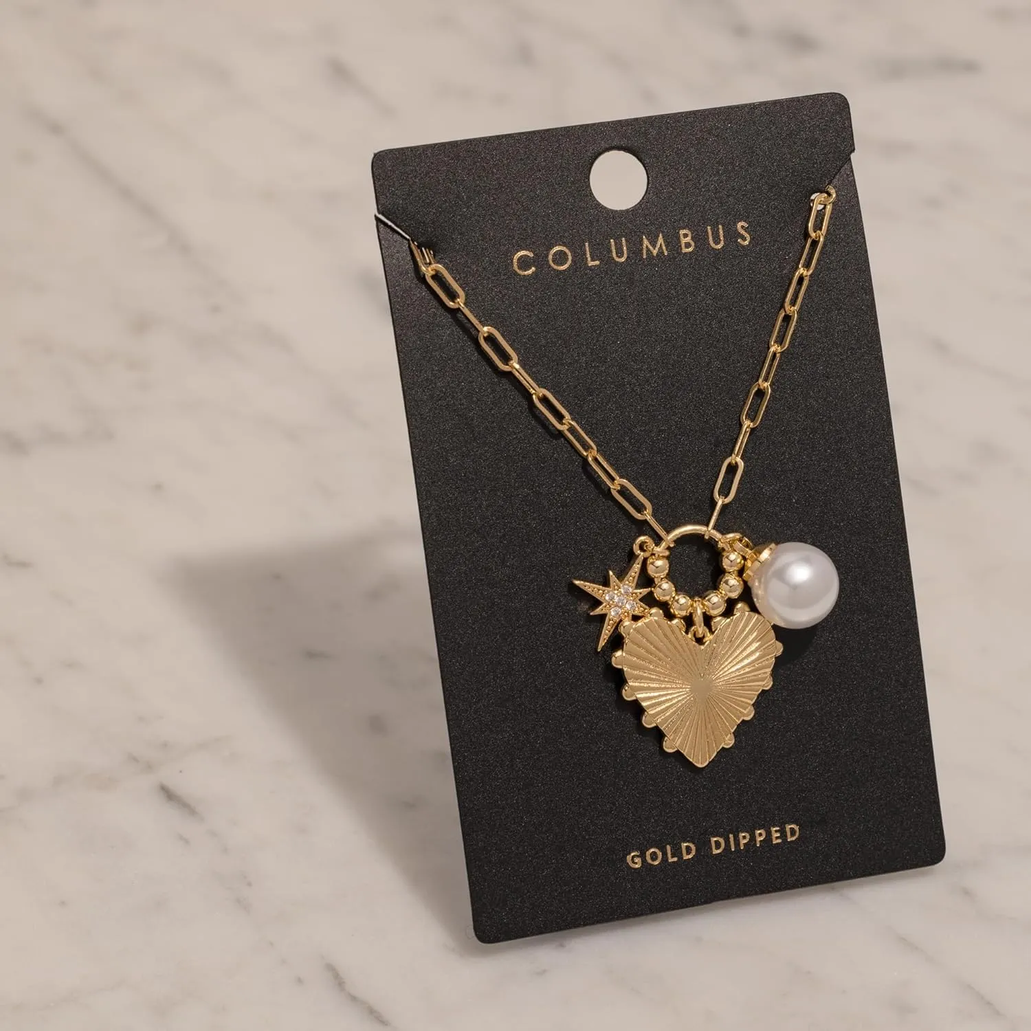 18K Gold Plated Charm Necklace - Cute Heart, Pearl, CZ, Bow, Coin, Star, MOP, Charms on Paperclip Chain - Stack Layer Gift Ideas for Women for Her