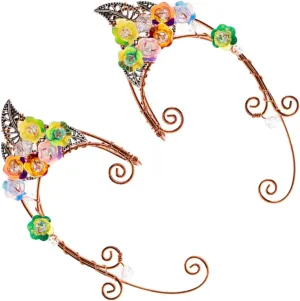 1Pair Fairy Ear Cuff Earrings Non Piercing Clip Jewelry for Halloween Costume Cosplay and Weddings Unique Lightweight Design for Women