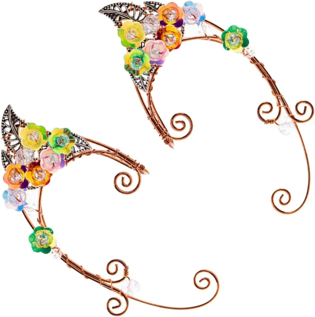 1Pair Fairy Ear Cuff Earrings Non Piercing Clip Jewelry for Halloween Costume Cosplay and Weddings Unique Lightweight Design for Women