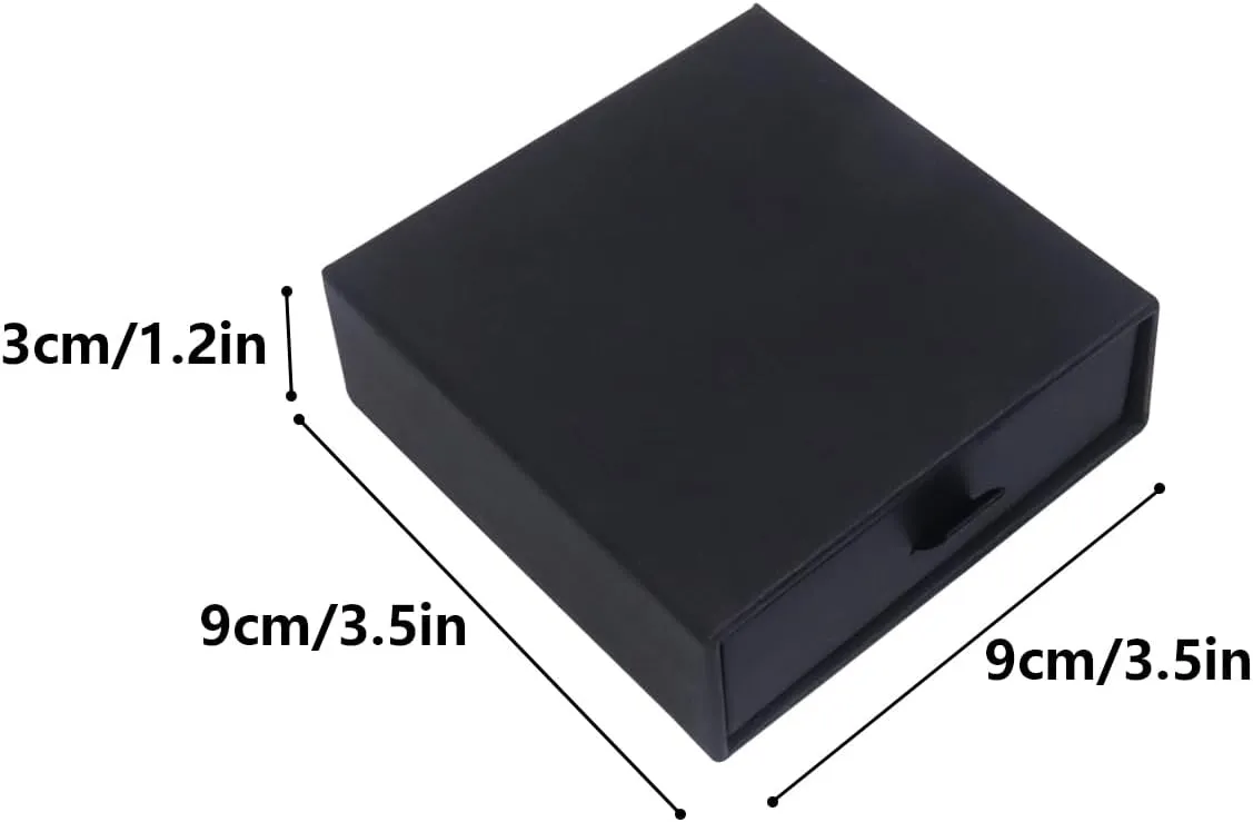 2 Pack Jewelry Gift Boxes for Bracelet Necklace, 9 9 3cm Small Gift Boxes for Jewelry Earring Gift Boxes for Birthday, Anniversary, Christmas(Black)