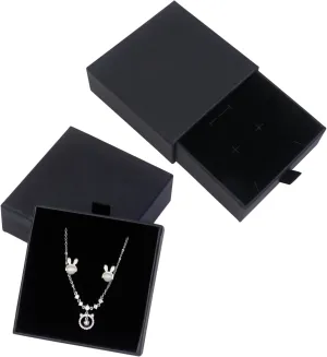 2 Pack Jewelry Gift Boxes for Bracelet Necklace, 9 9 3cm Small Gift Boxes for Jewelry Earring Gift Boxes for Birthday, Anniversary, Christmas(Black)