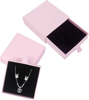 2 Pack Jewelry Gift Boxes for Bracelet Necklace, 9 9 3cm Small Gift Boxes for Jewelry Earring Gift Boxes for Birthday, Anniversary, Christmas(Light Pink)