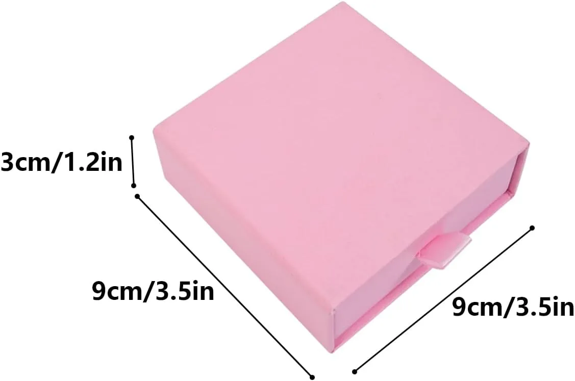 2 Pack Jewelry Gift Boxes for Bracelet Necklace, 9 9 3cm Small Gift Boxes for Jewelry Earring Gift Boxes for Birthday, Anniversary, Christmas(Pink)