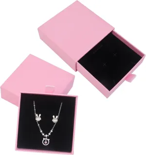 2 Pack Jewelry Gift Boxes for Bracelet Necklace, 9 9 3cm Small Gift Boxes for Jewelry Earring Gift Boxes for Birthday, Anniversary, Christmas(Pink)
