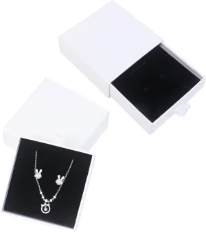 2 Pack Jewelry Gift Boxes for Bracelet Necklace, 9 9 3cm Small Gift Boxes for Jewelry Earring Gift Boxes for Birthday, Anniversary, Christmas(White)