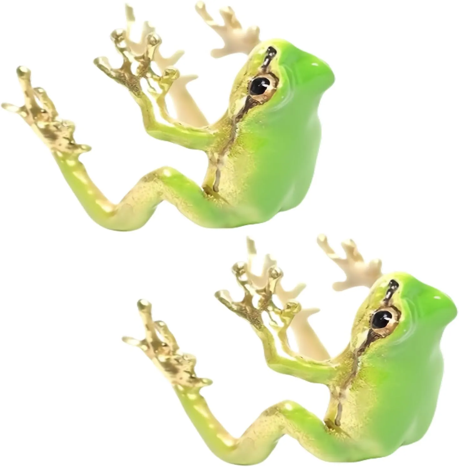 2024 Latest Tree Frog Ring Ear Cuff Adjustable Handmade Jewelry Animal Creative Vintage Punk Style Frogs Shaped Ring Earrings for Women Non Piercing