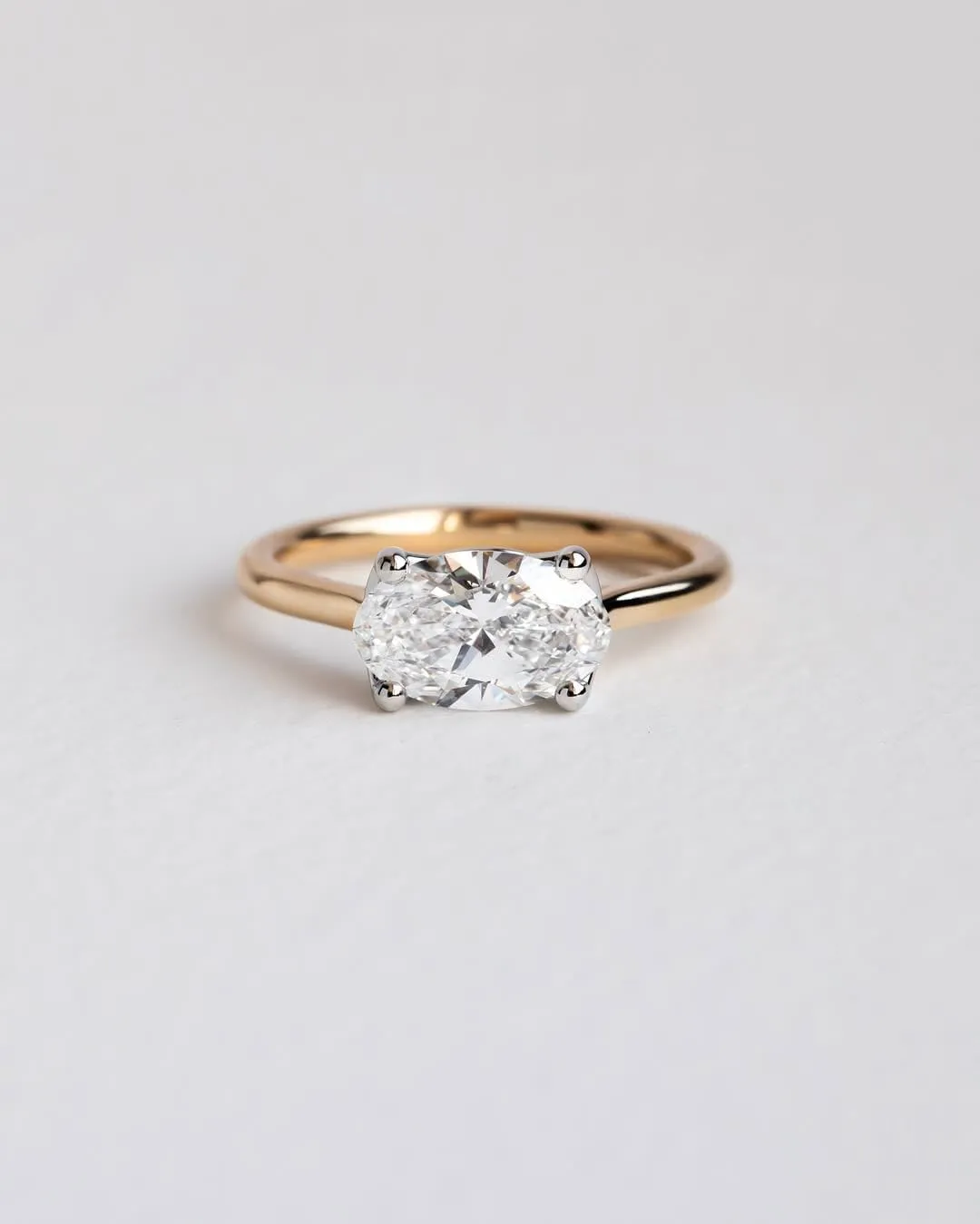 2.0CT East West Oval Cut Moissanite Diamond Ring| 14K Gold Diamond Engagement Ring| Wedding Rings| Anniversary Rings| Christmas Gift| Rings ? SE106