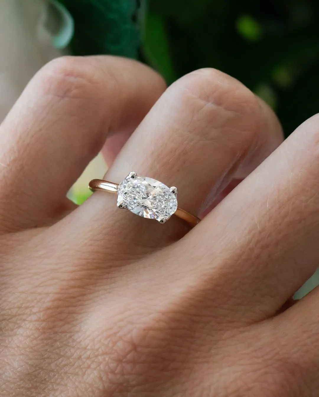 2.0CT East West Oval Cut Moissanite Diamond Ring| 14K Gold Diamond Engagement Ring| Wedding Rings| Anniversary Rings| Christmas Gift| Rings ? SE106