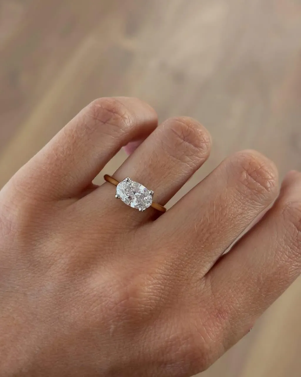 2.0CT East West Oval Cut Moissanite Diamond Ring| 14K Gold Diamond Engagement Ring| Wedding Rings| Anniversary Rings| Christmas Gift| Rings ? SE106