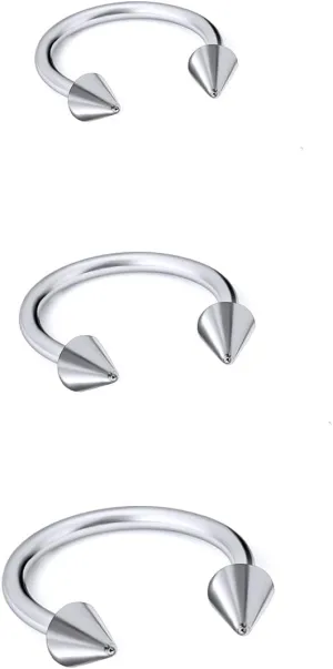 20g/18g/16g G23 Titanium Externally Threaded Nose Septum Horseshoe Hoop Earring Eyebrow Tragus Helix Lip Rings Piercing Jewelry