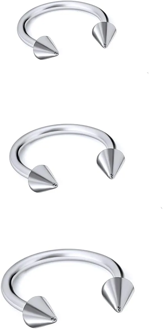 20g/18g/16g G23 Titanium Externally Threaded Nose Septum Horseshoe Hoop Earring Eyebrow Tragus Helix Lip Rings Piercing Jewelry