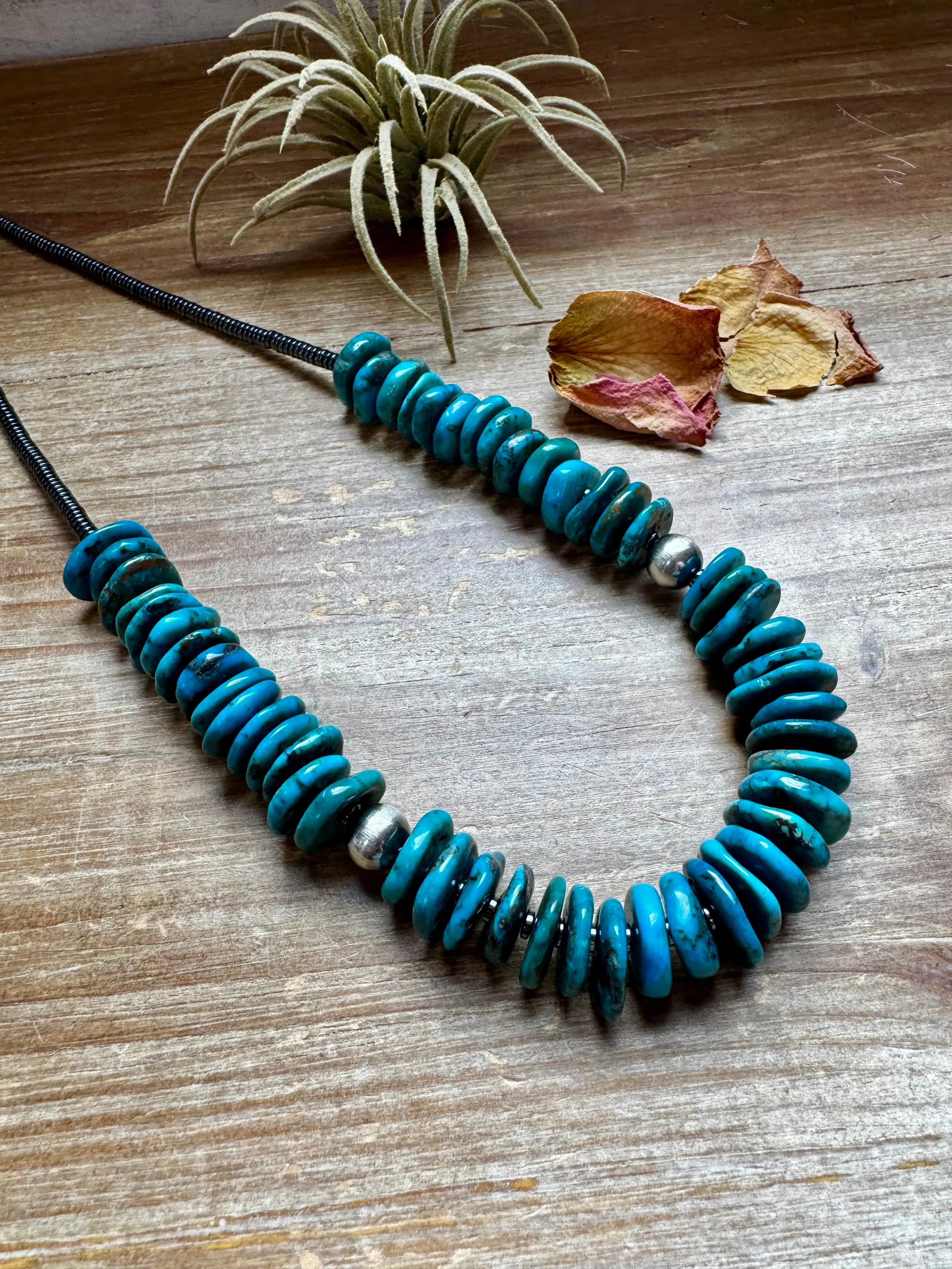 23-Inch Deep Blue Turquoise Necklace & Sterling Accents  Exclusive to The Bijoux FAB