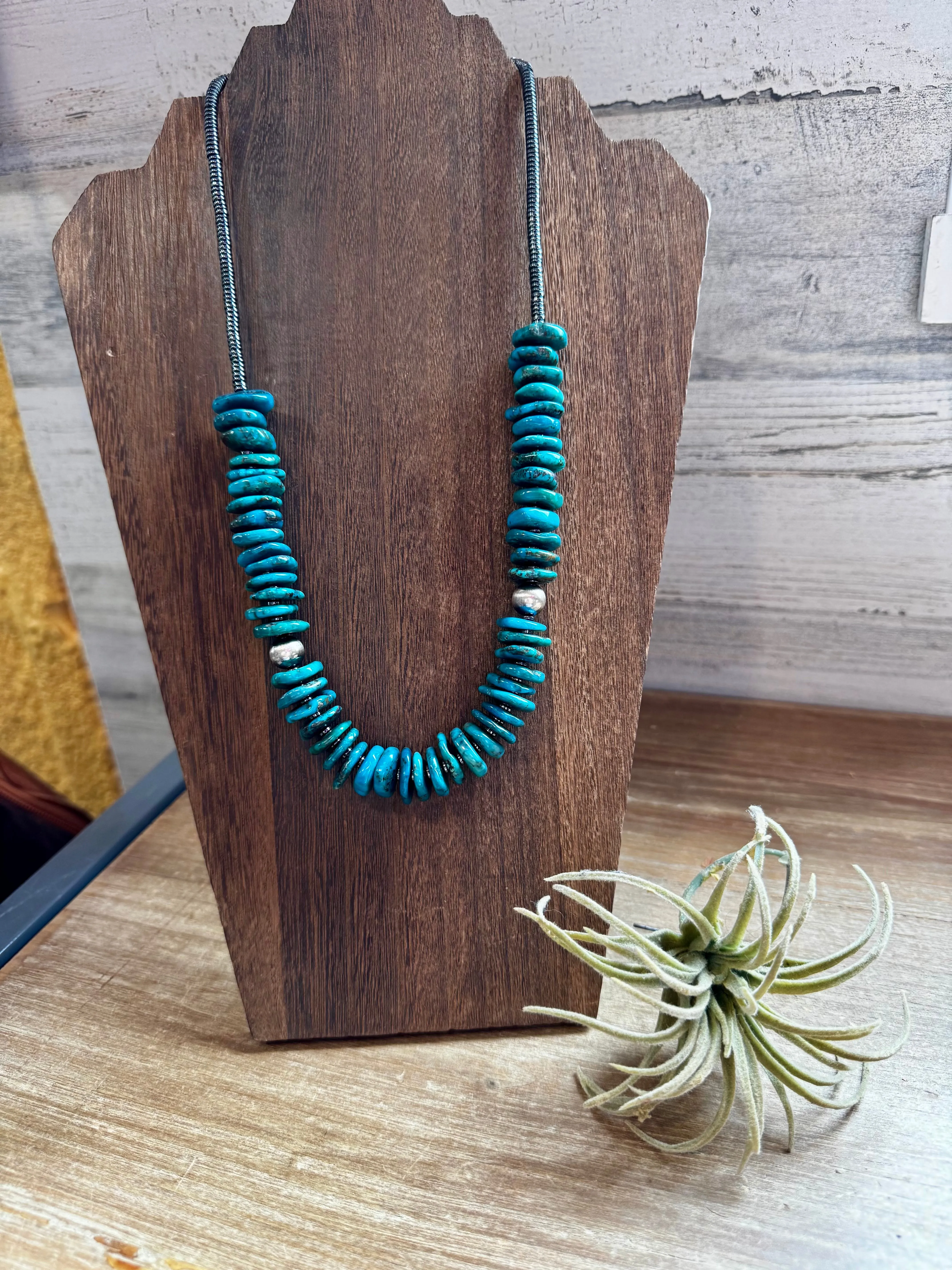 23-Inch Deep Blue Turquoise Necklace & Sterling Accents  Exclusive to The Bijoux FAB