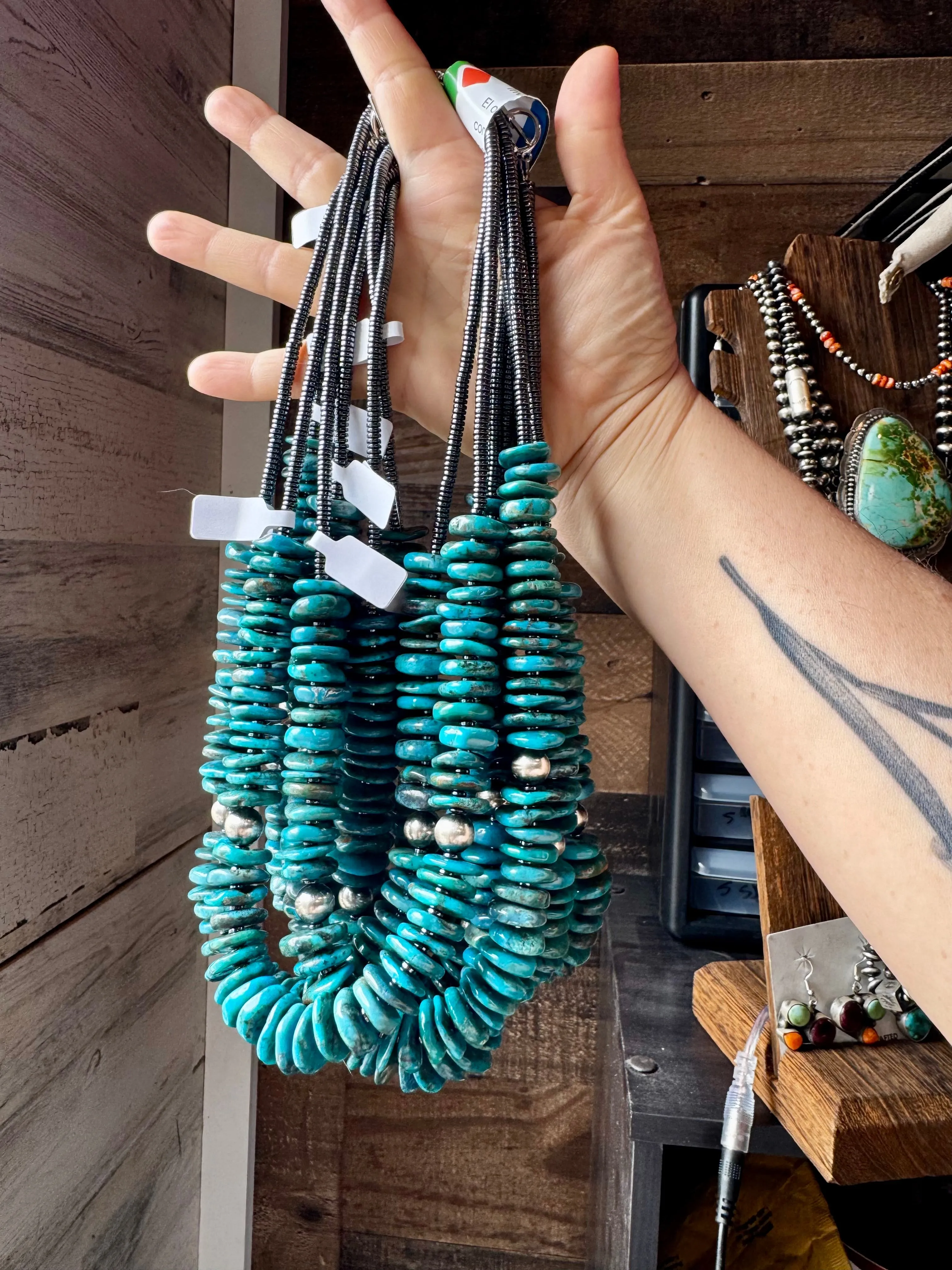 23-Inch Deep Blue Turquoise Necklace & Sterling Accents  Exclusive to The Bijoux FAB