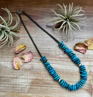 23-Inch Deep Blue Turquoise Necklace & Sterling Accents  Exclusive to The Bijoux FAB