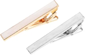 2pcs Decorative Tie Clips for Weddings and Formal Events Fit Metal Necktie Clips and Classic Keep Ties Securely Place