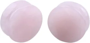 2Pcs Ear Gauge Plugs Women, Ear Gauges Unique Pink Stone Gauge Earrings Piercing Tunnels