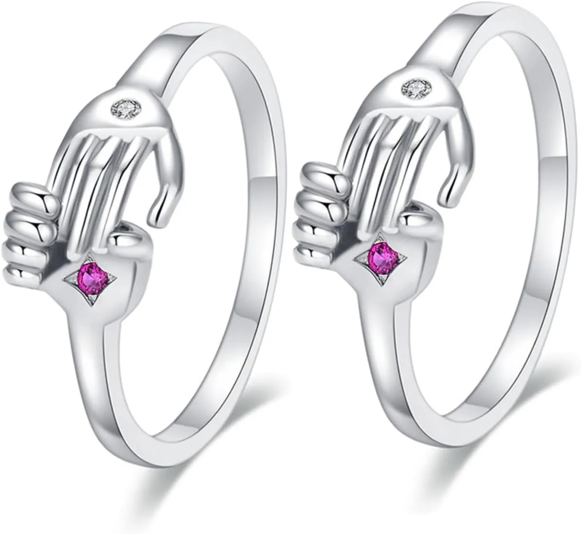2pcs Hugging Couple Rings Romantic Lover Rings for Couples Comfortable Engagement Jewelry
