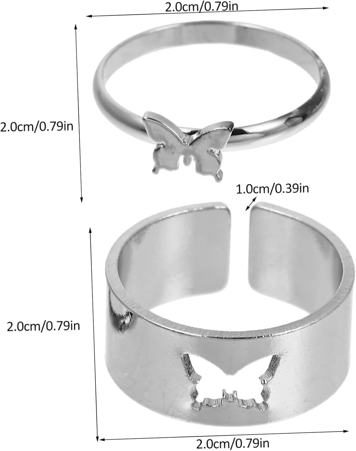 2pcs Ring Finger Rings Romantic Rings Finger Jewelry Hand Accessories Creative
