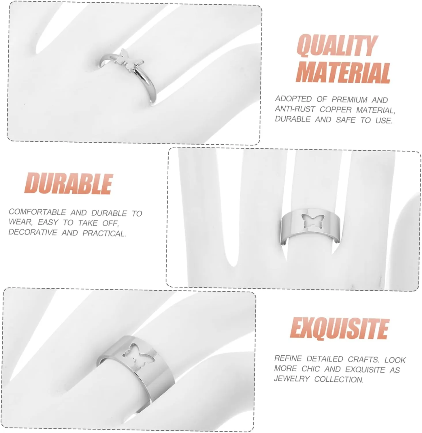 2pcs Ring Finger Rings Romantic Rings Finger Jewelry Hand Accessories Creative