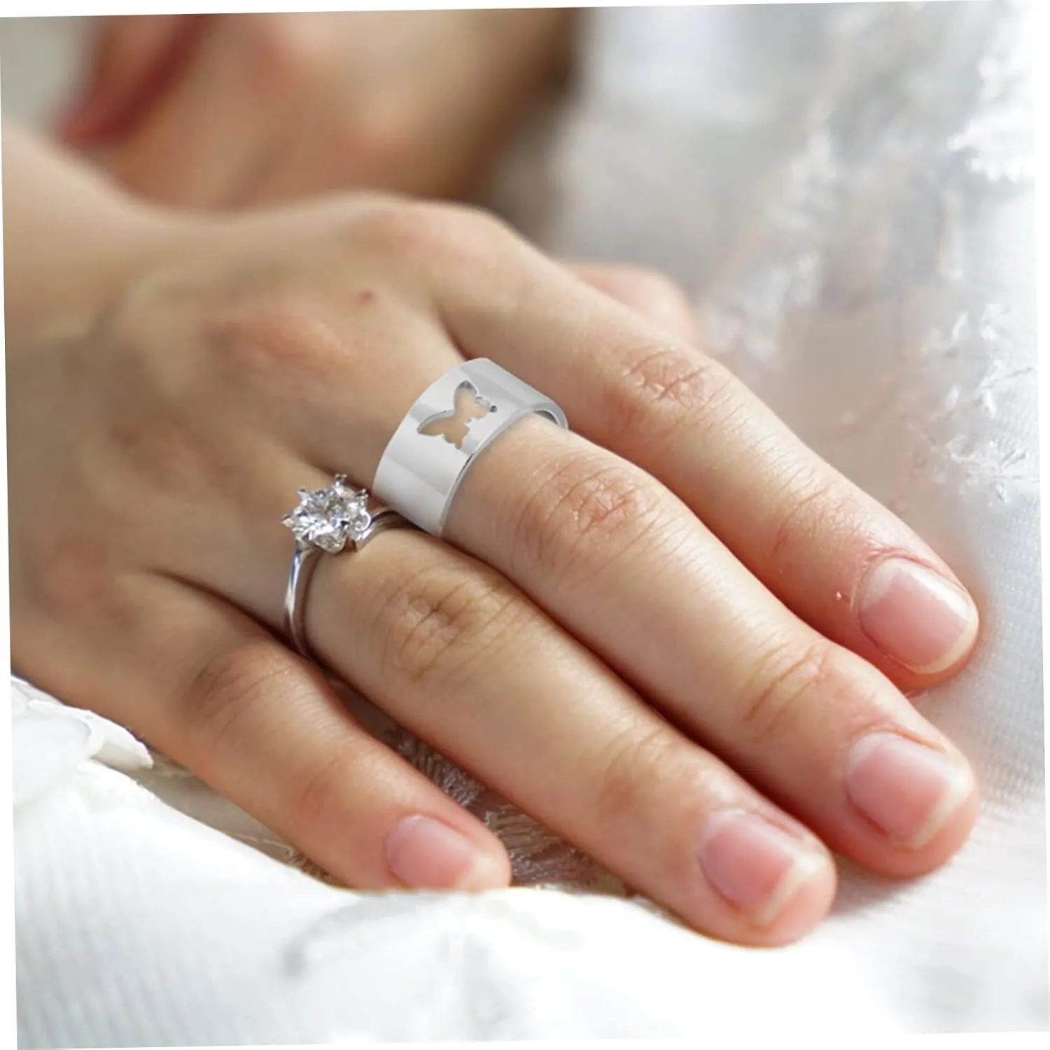 2pcs Ring Finger Rings Romantic Rings Finger Jewelry Hand Accessories Creative